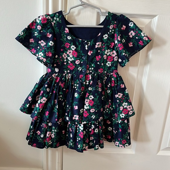 JANIE And JACK Little Girl’s Short - Sleeve Floral Dress Size 3 - Picture 3 of 6